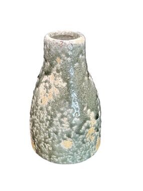 Modern Minimalism Earthenware Vase Grey and Cream with a Beautiful Rough Texture
